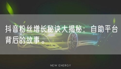 抖音粉丝增长秘诀大揭秘：自助平台背后的故事。