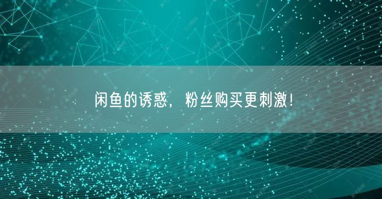 闲鱼的诱惑，粉丝购买更刺激！