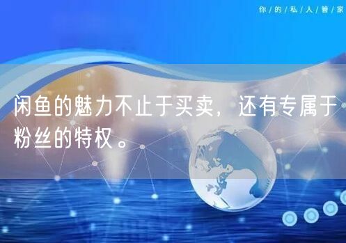 闲鱼的魅力不止于买卖，还有专属于粉丝的特权。