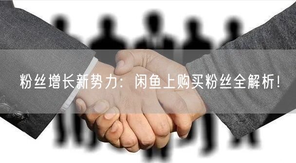 粉丝增长新势力：闲鱼上购买粉丝全解析！