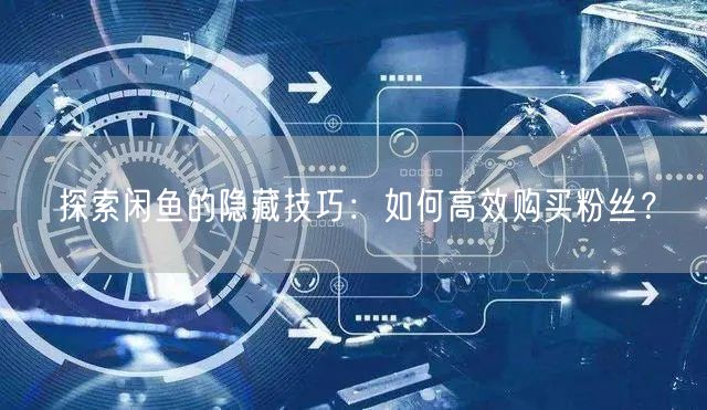 探索闲鱼的隐藏技巧：如何高效购买粉丝？