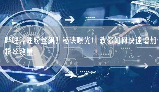 哔哩哔哩粉丝飙升秘诀曝光！教你如何快速增加粉丝数量！