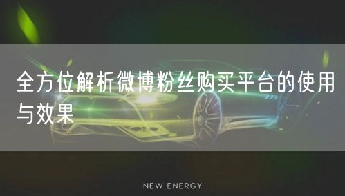 全方位解析微博粉丝购买平台的使用与效果