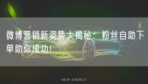 微博营销新姿势大揭秘:粉丝自助下单助你成功!