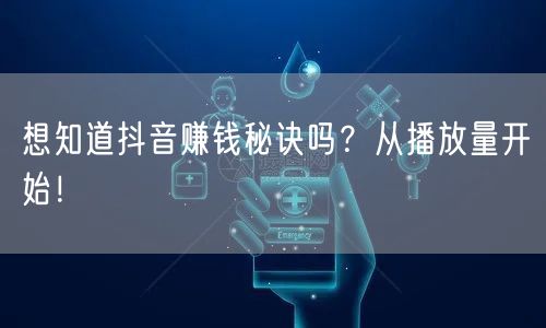 想知道抖音赚钱秘诀吗?从播放量开始!